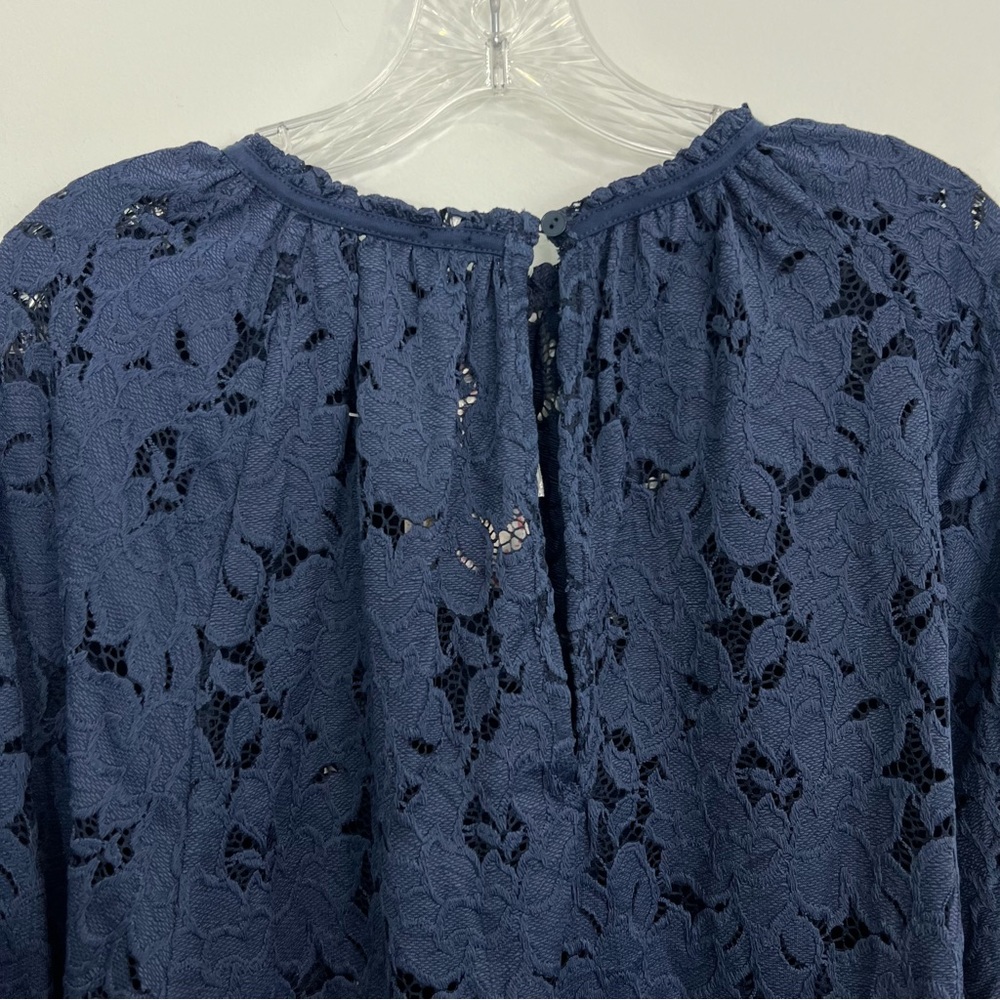 Free People Olivia Lace Top in Navy Size XS NWT Victorian Long Sleeve - Picture 6 of 10